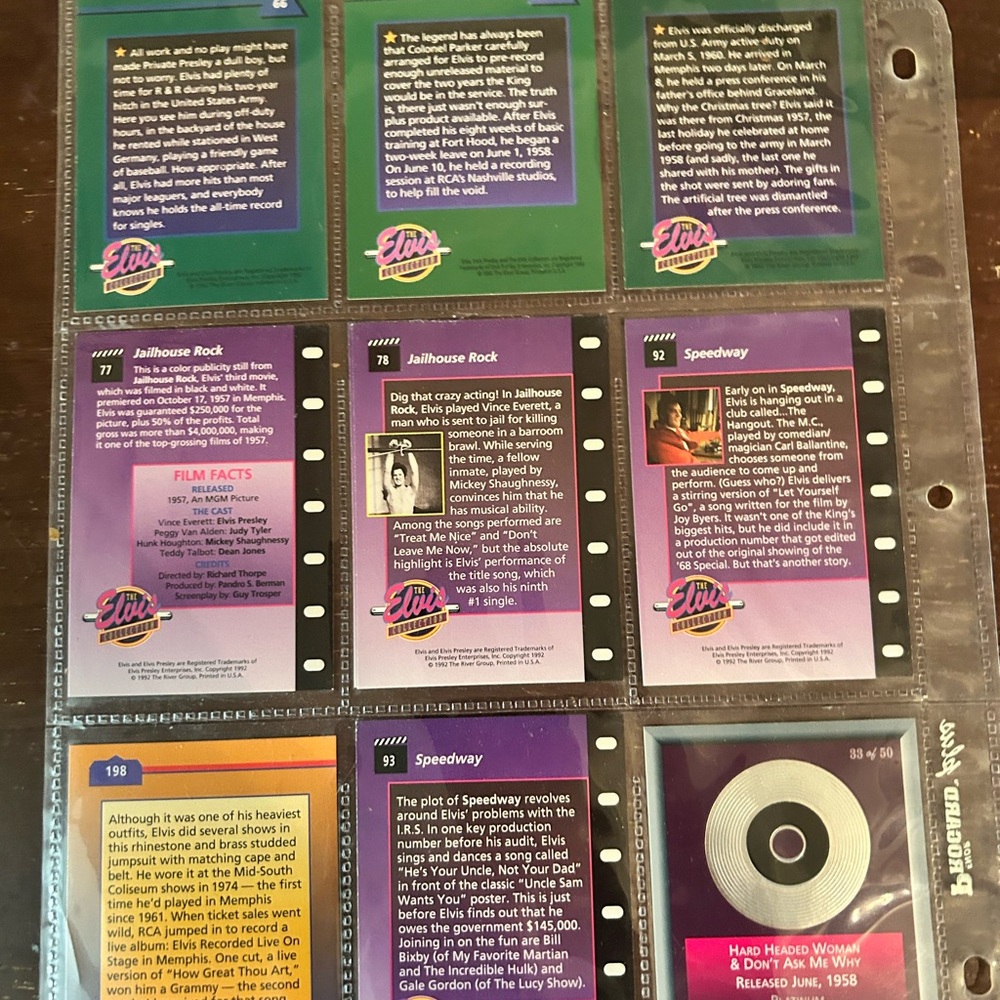 Set/Lot of Collectible Elvis Presley Trading Cards In Sheets - Picture 2 of 16